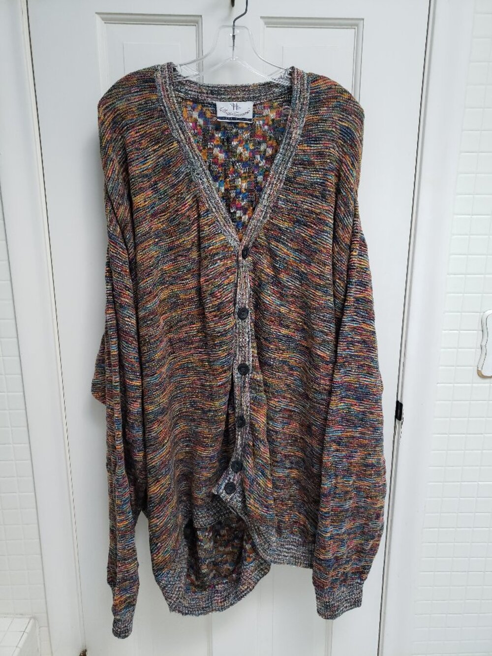 Claudio Casmaruti Made in Italy Vintage 90s Multicolor Knit Cardigan Sweater